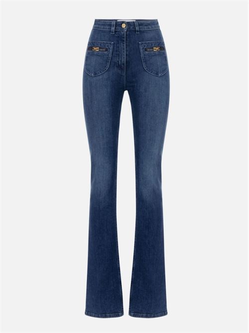 JEANS WITH JEWEL LOGO ELISABETTA FRANCHI | PJ12N56E2104 Blue denim